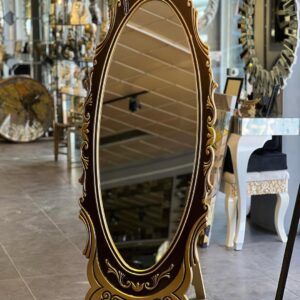 Antik Gold Oymalı Ahşap Boy Aynası | Klasik Asaletin Modern Yansıması